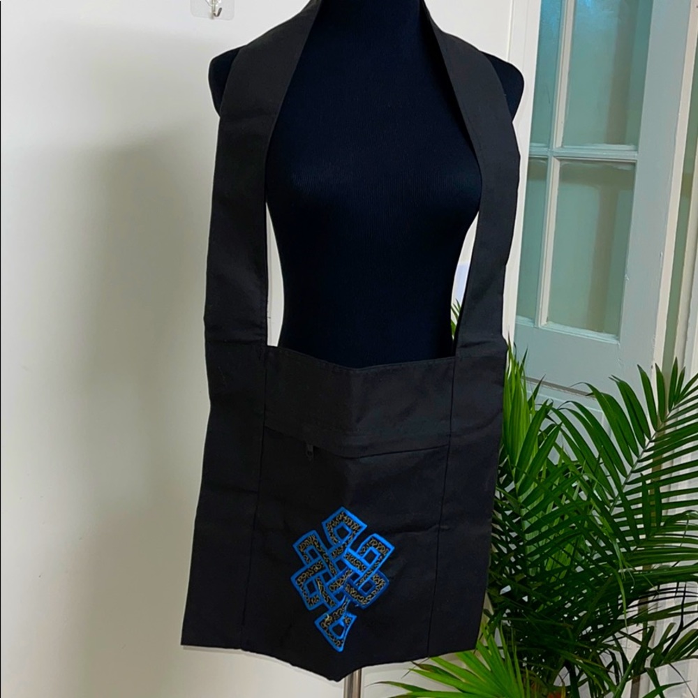 Tibetan lucky symbolic Linen tote bag